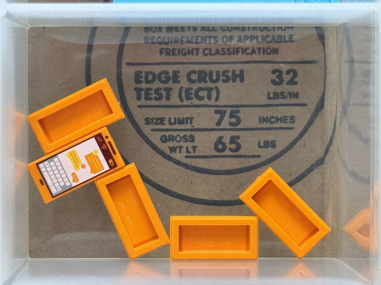 LEGO Parts - Orange Tile 1 x 2 Cell Phone / Smartphone - No 3069pb0864 - QTY 5