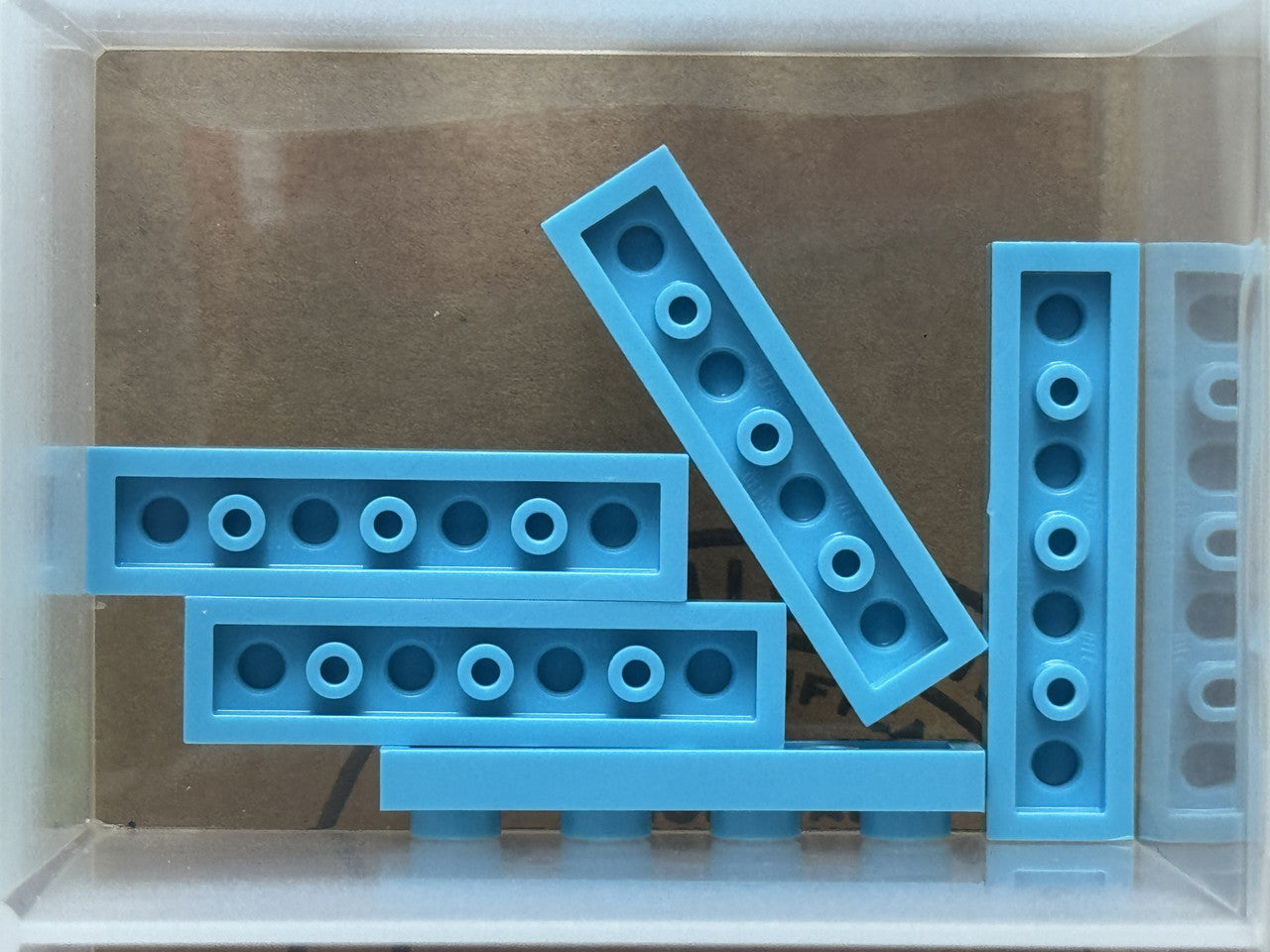 LEGO Parts - Medium Azure Plate 1 x 4 - No 3710 - QTY 5