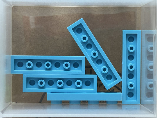 LEGO Parts - Medium Azure Plate 1 x 4 - No 3710 - QTY 5