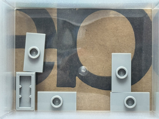 LEGO Parts - Light Bluish Gray Plate 1 x 2 1 Stud (Jumper) - No 15573 - QTY 5