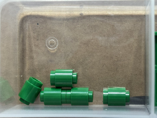 LEGO Parts - Green Brick, Round 1 x 1 - No 3062 - QTY 5