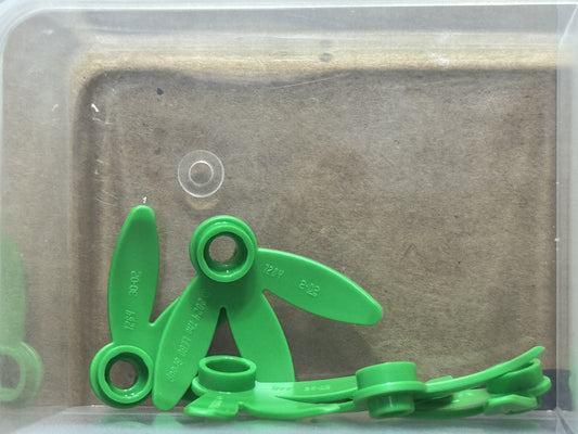 LEGO Parts - Bright Green Plant Plate Round 1 x 1 Thin Leaves - No 7264 - QTY 5