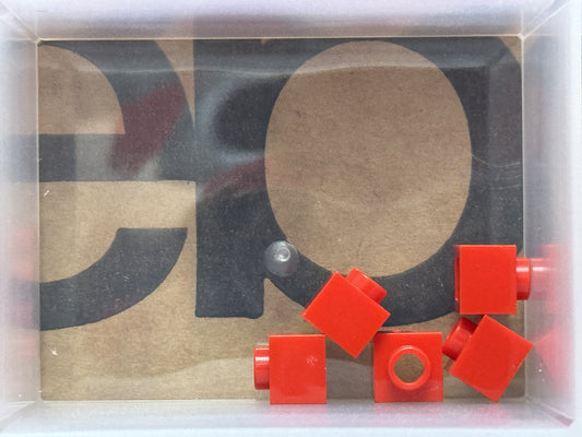 LEGO Parts - Red Brick, Modified 1 x 1 x 2/3 with Open Stud - No 86996 - QTY 5
