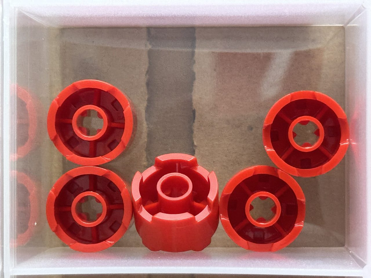 LEGO Parts - Red Brick, Round 2 x 2 with Axle Hole - No 3941 - QTY 5