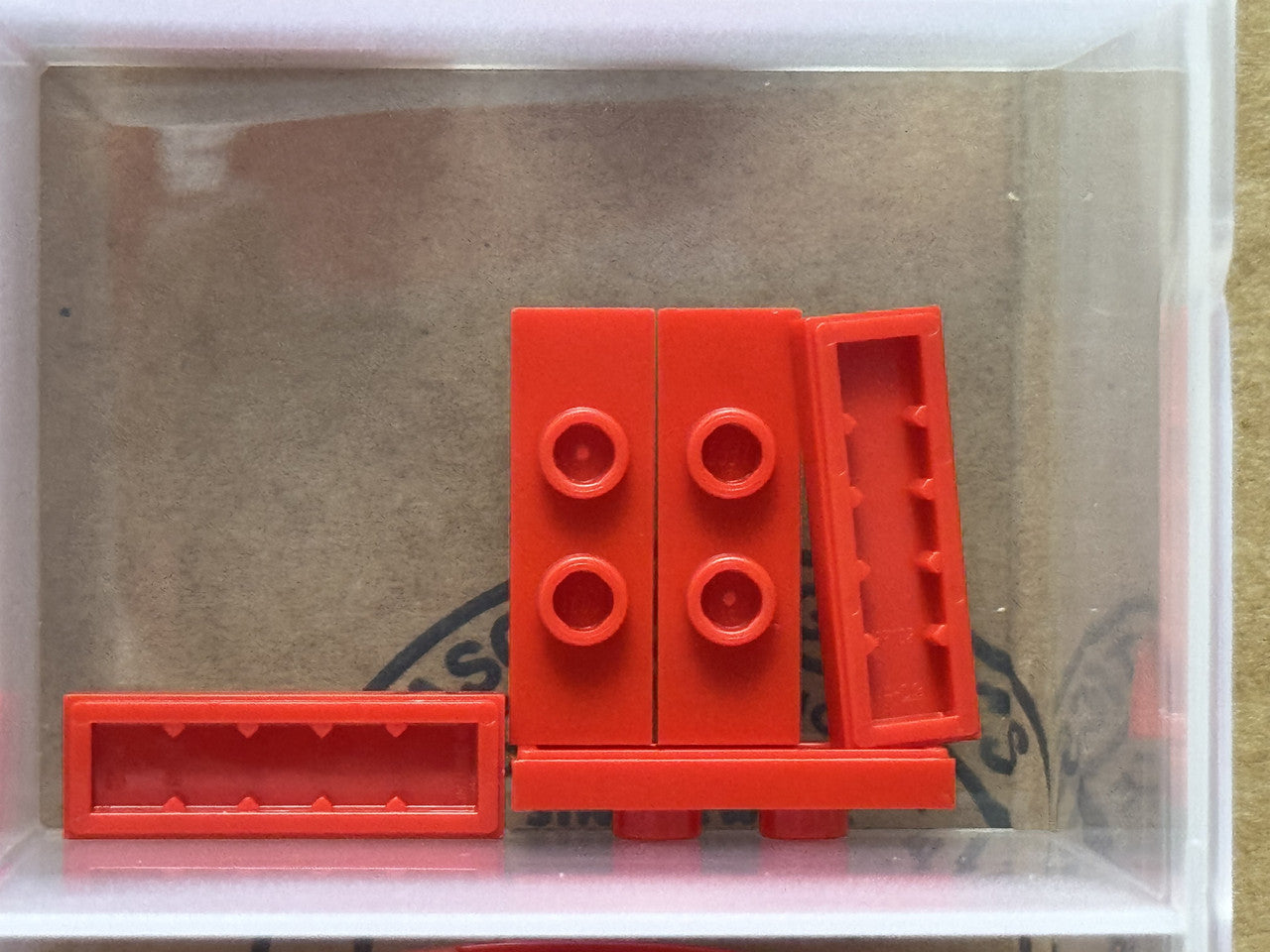 LEGO Parts - Red Plate 1 x 3 with 2 Studs - No 34103 - QTY 5