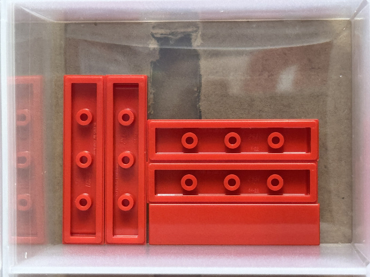 LEGO Parts - Red Tile 1 x 4 - No 2431 - QTY 5