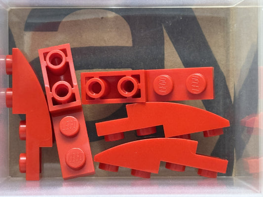 LEGO Parts - Red Slope, Curved 4 x 1 Inverted - No 13547 - QTY 5