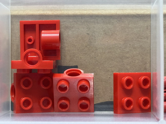 LEGO Parts - Red Plate 2 x 2 with Pin Hole - No 10247 - QTY 5