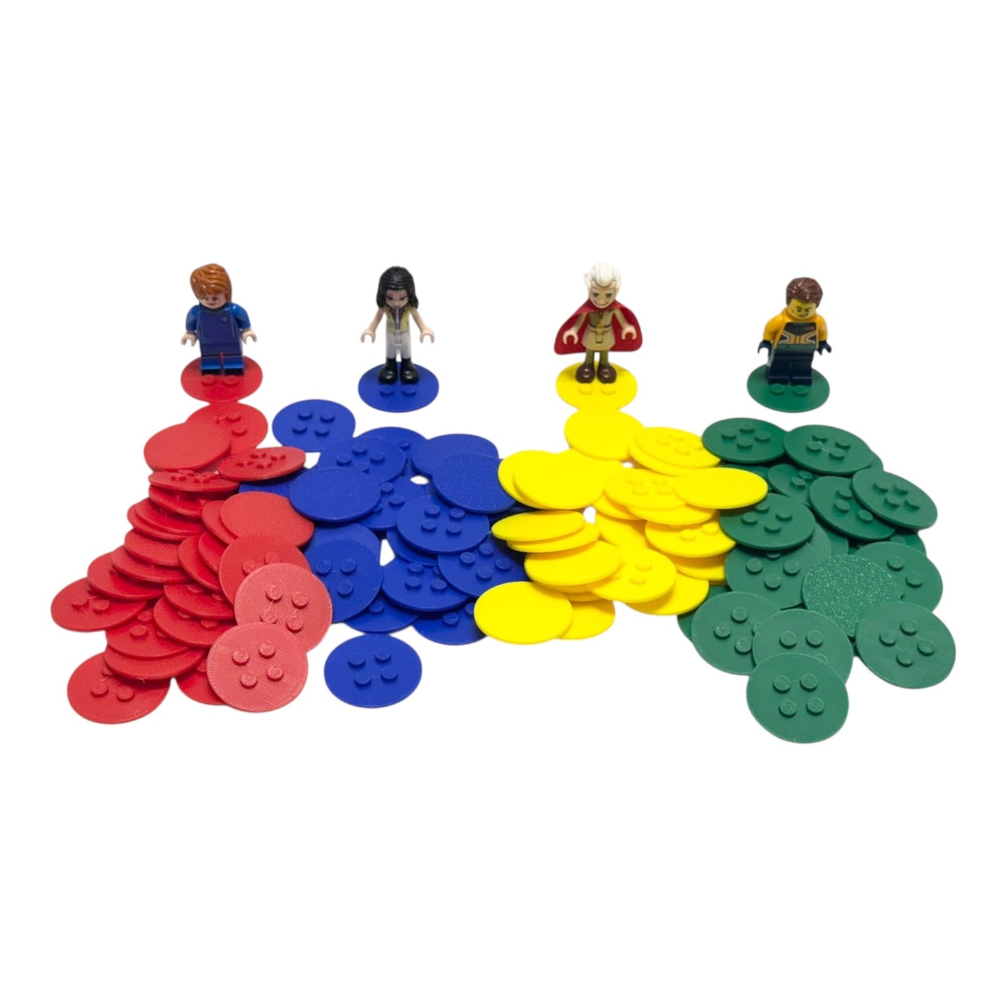 Brick Figure Stand Round (Minifigure / Minidoll) - Pack of 25, 30 Colors