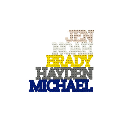 Brick Personalized Name Baseplate - 7 Characters Max, 30 Colors