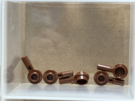LEGO Parts - Reddish Brown Bar 1L with 1 x 1 Round Plate - No 32828 - QTY 5