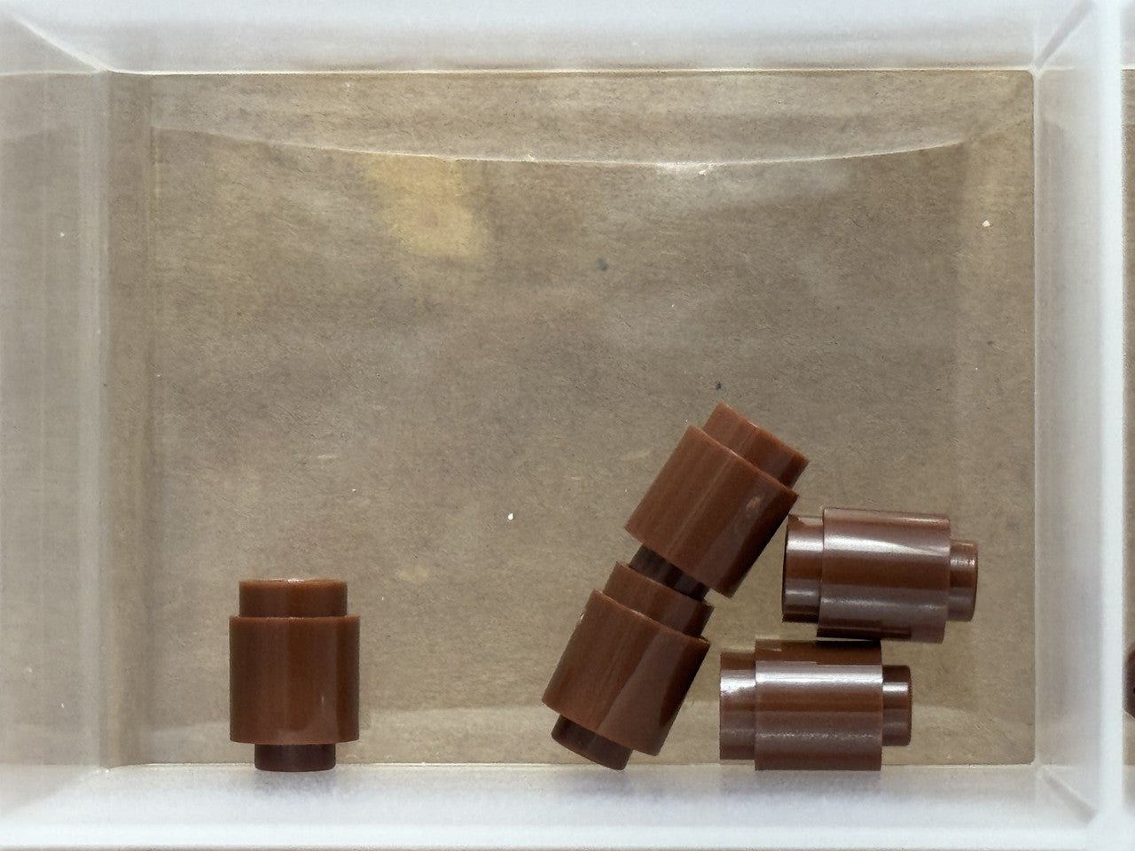 LEGO Parts - Reddish Brown Brick, Round 1 x 1 - No 3062 - QTY 5