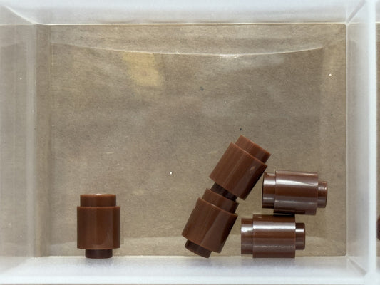LEGO Parts - Reddish Brown Brick, Round 1 x 1 - No 3062 - QTY 5