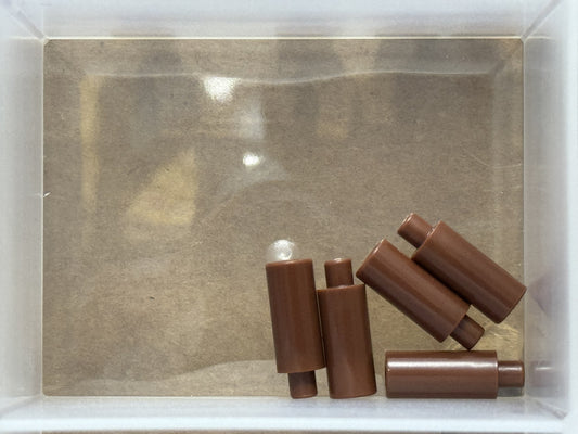 LEGO Parts - Reddish Brown Minifigure, Utensil Candle - No 37762 - QTY 5