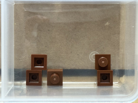 LEGO Parts - Reddish Brown Plate 1 x 1 - No 3024 - QTY 5