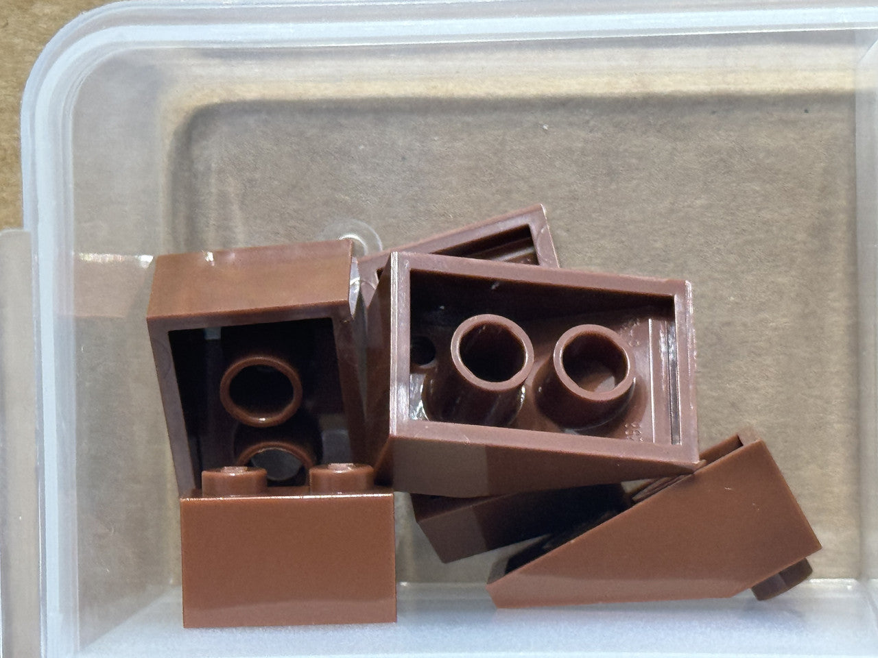 LEGO Parts - Reddish Brown Slope 33 3 x 2 - No 3298 - QTY 5