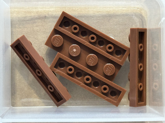 LEGO Parts - Reddish Brown Plate 1 x 4 - No 3710 - QTY 5