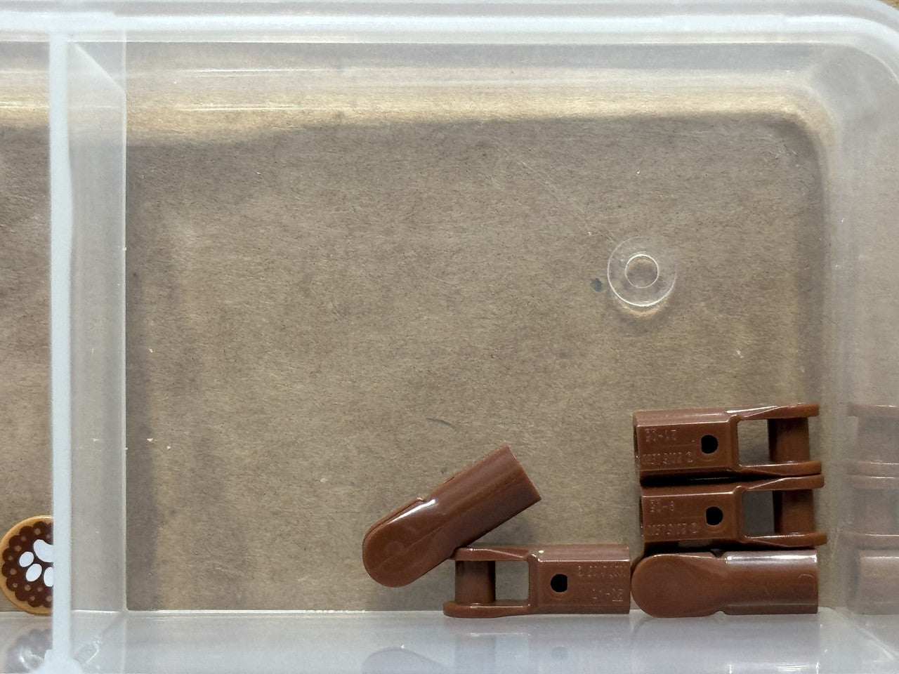LEGO Parts - Reddish Brown Bar Holder with Handle - No 23443 - QTY 5