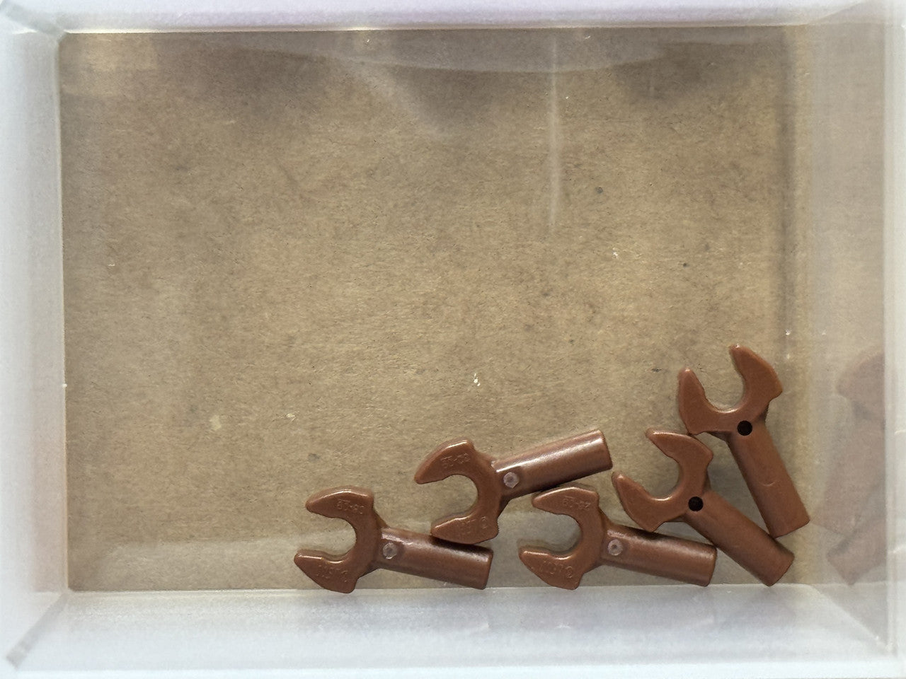 LEGO Parts - Reddish Brown Bar 1L with Clip Mechanical Claw - No 48729b - QTY 5