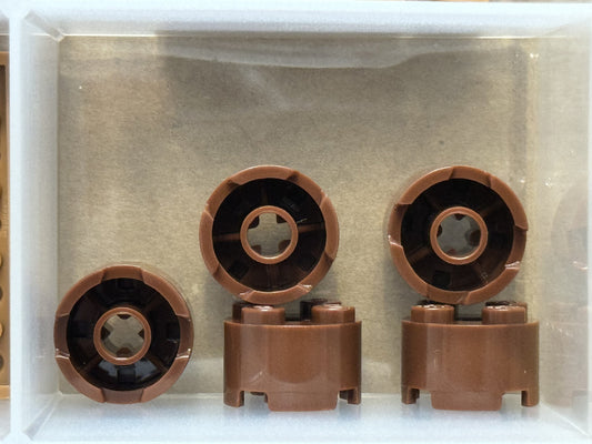 LEGO Parts - Reddish Brown Brick, Round 2 x 2 with Axle Hole - No 3941 - QTY 5