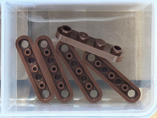 LEGO Parts - Reddish Brown Plate, Round 1 x 4 2 Open Studs - No 77845 - QTY 5