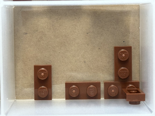 LEGO Parts - Reddish Brown Plate 1 x 2 - No 3023 - QTY 5