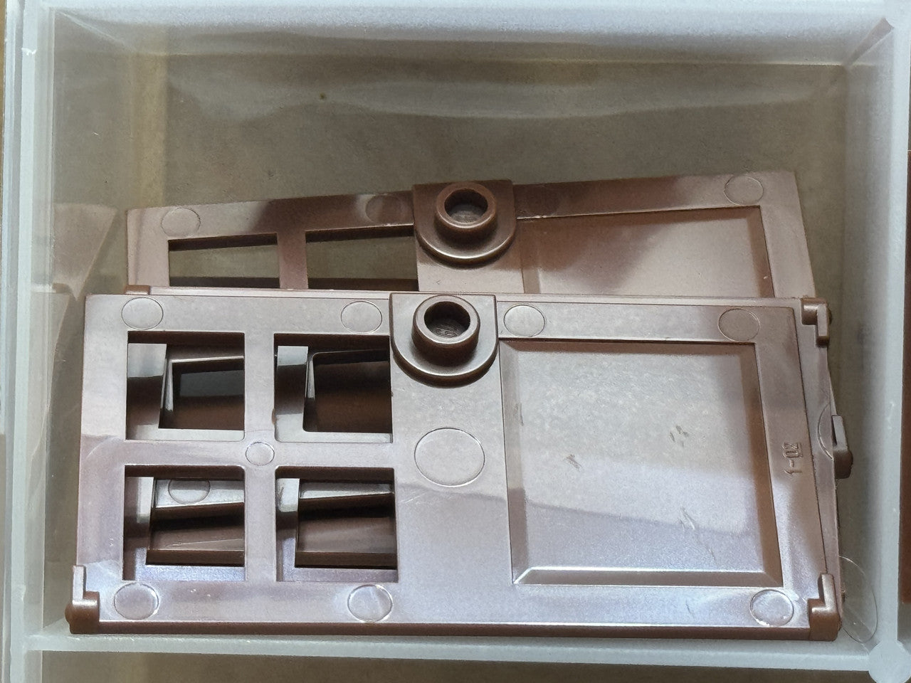 LEGO Parts - Reddish Brown Door 1 x 4 x 6 4 Panes Stud Handle - No 60623 - QTY 5