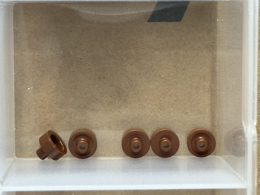 LEGO Parts - Reddish Brown Tile, Round 1 x 1 Bar Pin Hole - No 20482 - QTY 5