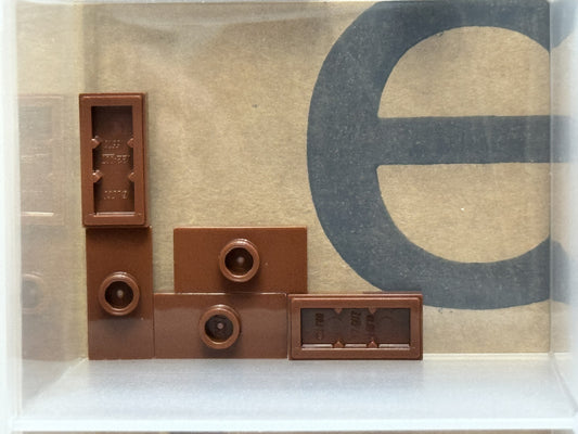 LEGO Parts - Reddish Brown Plate 1 x 2 with 1 Stud (Jumper) - No 15573 - QTY 5