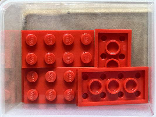 LEGO Parts - Red Plate 2 x 4 - No 3020 - QTY 5