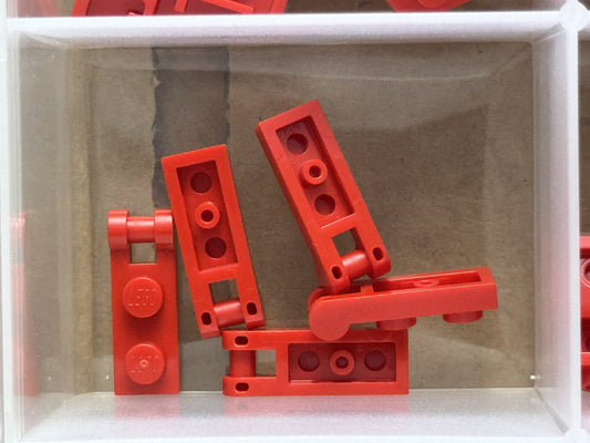LEGO Parts - Red Plate, Modified 1 x 2 with Bar Handle on End - No 60478 - QTY 5