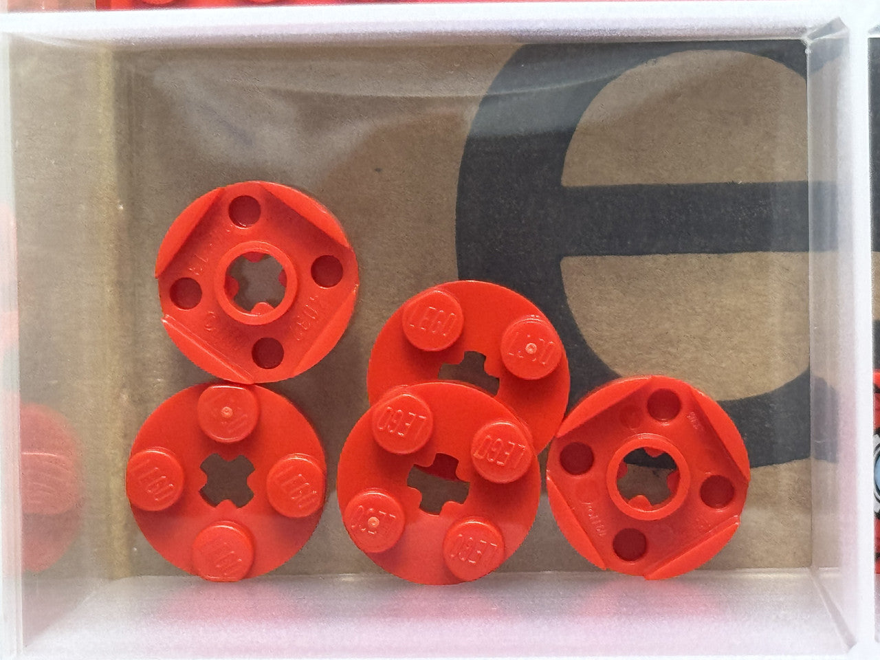 LEGO Parts - Red Plate, Round 2 x 2 with Axle Hole - No 4032 - QTY 5