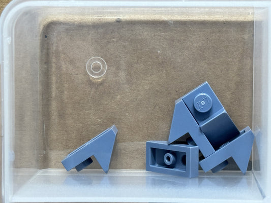 LEGO Parts - Sand Blue Slope 45 2 x 1 with 2/3 Cutout - No 92946 - QTY 5