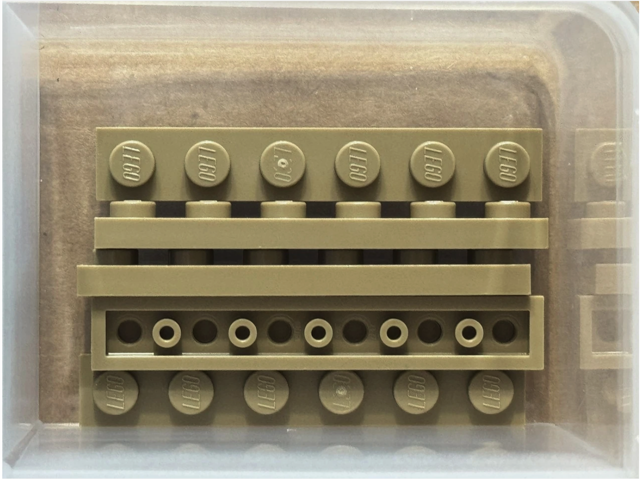 LEGO Parts - Dark Tan Plate 1 x 6 - No 3666 - QTY 5