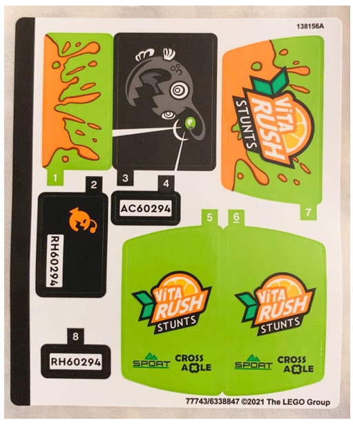 LEGO Stickers - Sheet for Set 60294 - No 60294stk01 - QTY 1