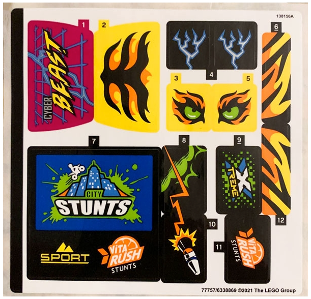 LEGO Stickers - Sheet for Set 60295 - No 60295stk01 - QTY 1