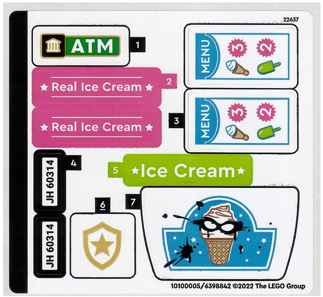 LEGO Stickers - Sheet for Set 60314 - No 60314stk01 - QTY 1