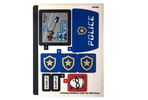 LEGO Stickers - Sheet for Set 60315 - (10100006/6398843) - No 60315stk01 - QTY 1