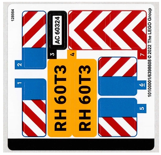 LEGO Stickers - Sheet for Set 60324 - No 60324stk01 - QTY 1