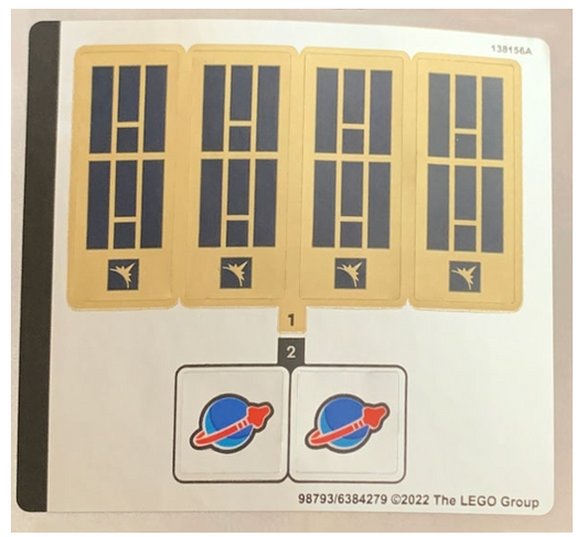 LEGO Stickers - Sheet for Set 60348, Mirrored - No 60348stk01 - QTY 1