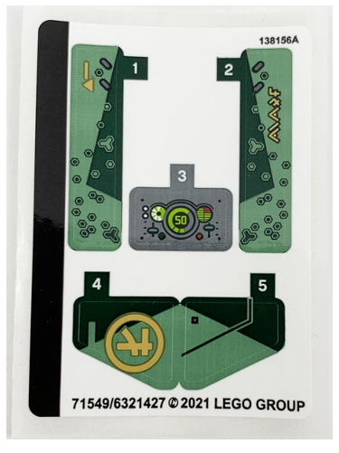 LEGO Stickers - Sheet for Set 71745 - No 71745stk01 - QTY 1