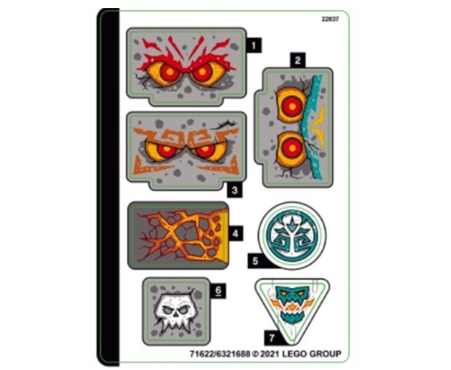 LEGO Stickers - Sheet for Set 71747 - No 71747stk01 - QTY 1