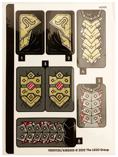 LEGO Stickers - Sheet for Set 71772 - No 71772stk01 - QTY 1