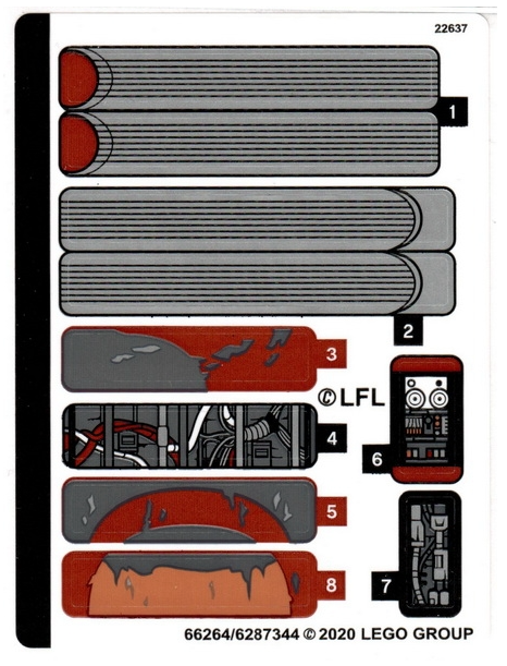 LEGO Stickers - Sheet for Set 75271 - No 75271stk01 - QTY 1