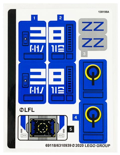 LEGO Stickers - Sheet for Set 75293 - No 75293stk01 - QTY 1