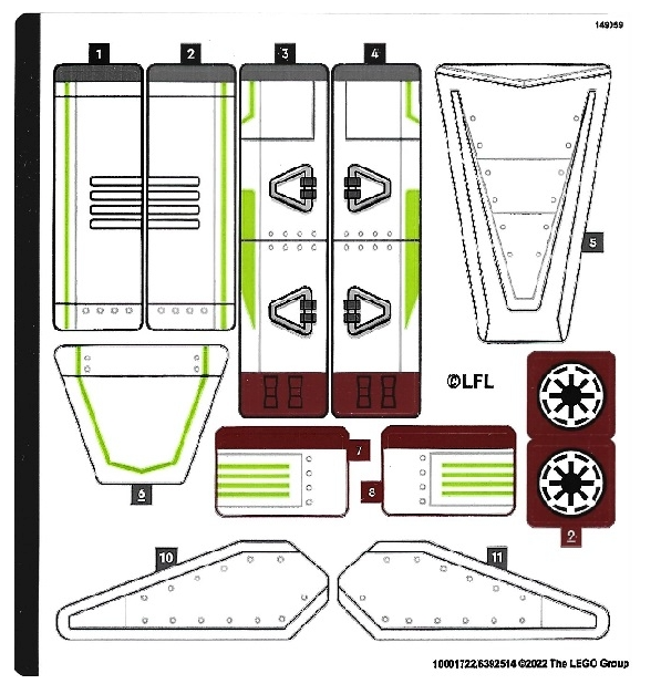 LEGO Stickers - Sheet for Set 75342 - No 75342stk01 - QTY 1