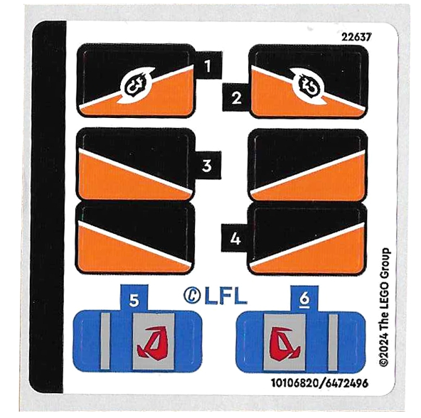 LEGO Stickers - Sheet for Set 75380 - No 75380stk01 - QTY 1