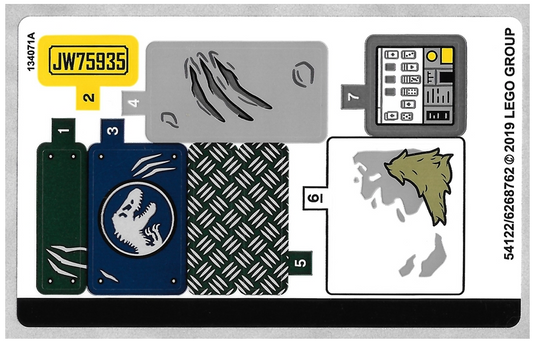 LEGO Stickers - Sheet for Set 75935 - No 75935stk01 - QTY 1