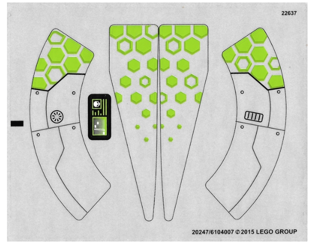 LEGO Stickers - Sheet for Set 76040 Transparent Version - No 76040stk01a - QTY 1