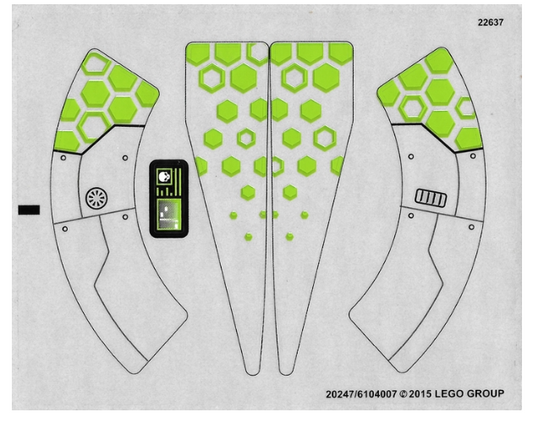 LEGO Stickers - Sheet for Set 76040 Transparent Version - No 76040stk01a - QTY 1